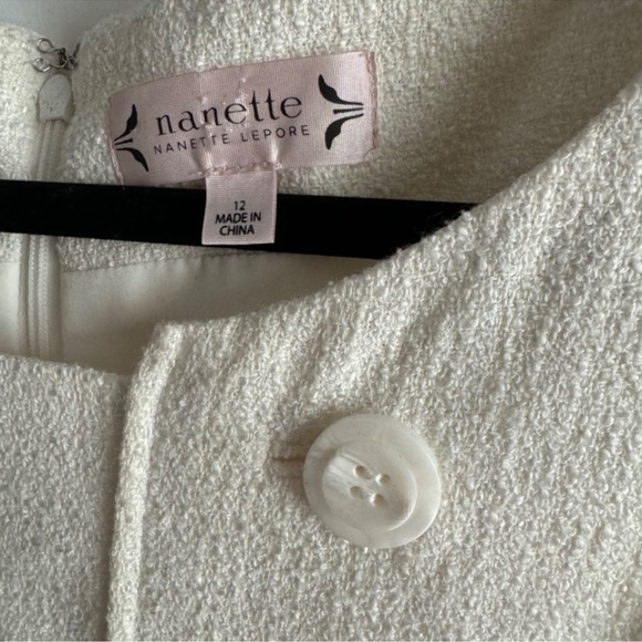 Nanette Lepore Cream Sleeveless Button Detail Pleated Fit & Flare Dress Size 12 - Picture 5 of 12